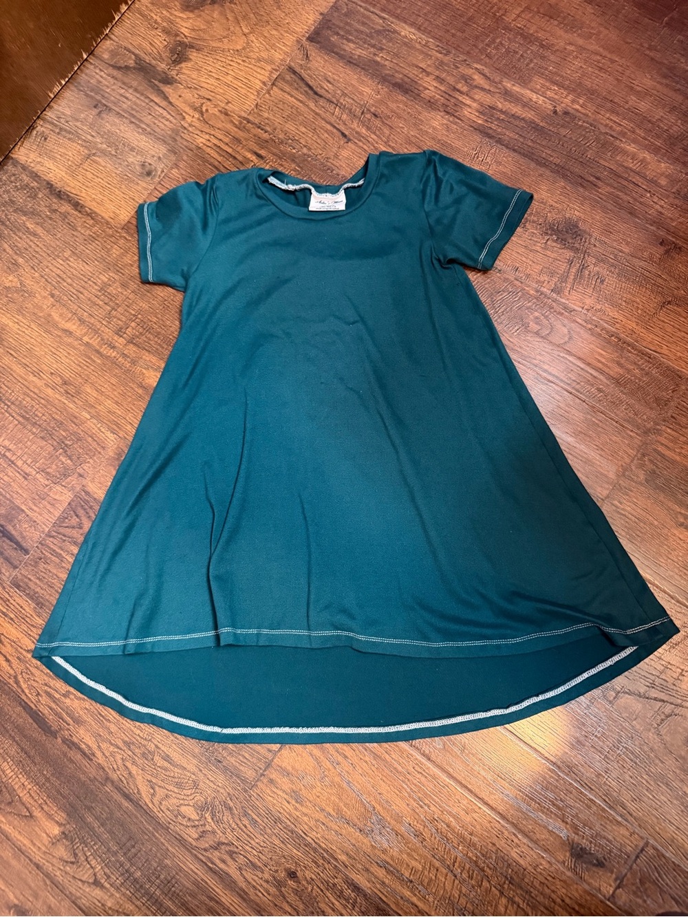 Girls' Teal Short Sleeve Swing Dress - Casual Everyday
